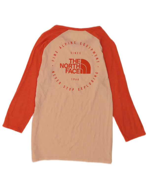 Top gráfico feminino The North Face manga 3/4 Reino Unido 12 bloco colorido rosa médio