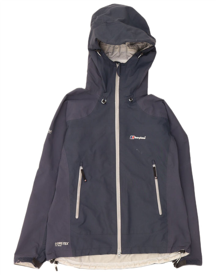 Jaqueta de chuva masculina BERGHAUS com capuz UK 38 nylon azul marinho médio