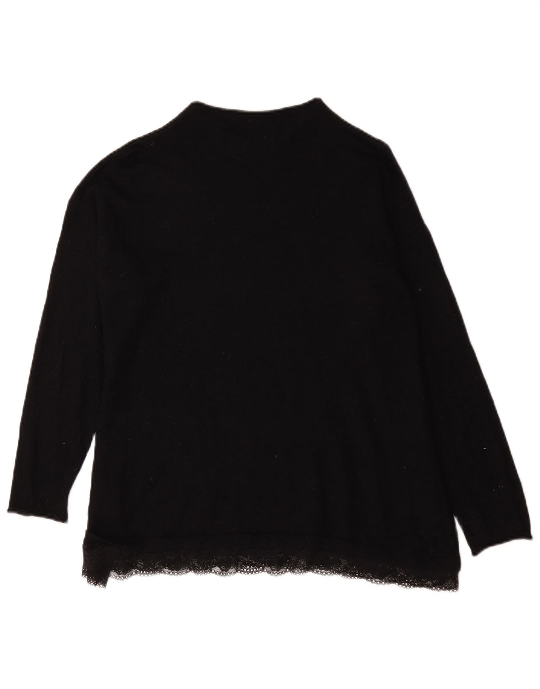 Suéter feminino Marks & Spencer com gola tartaruga Reino Unido 14 grande preto