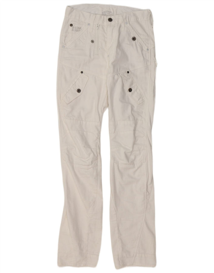 Calça cargo reta masculina G-STAR W29 L34 algodão branco