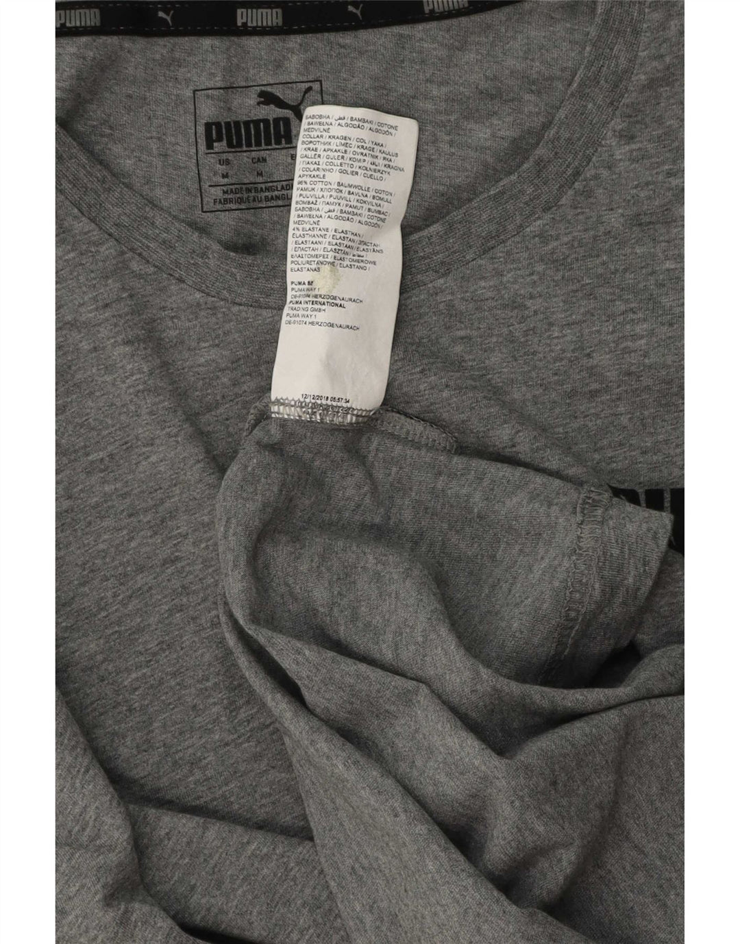 Camiseta masculina Puma Top cinza médio algodão