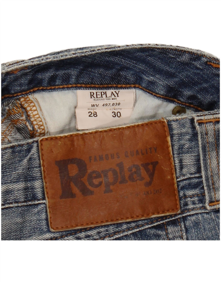 Replay Jeans reto feminino W28 L30 azul algodão