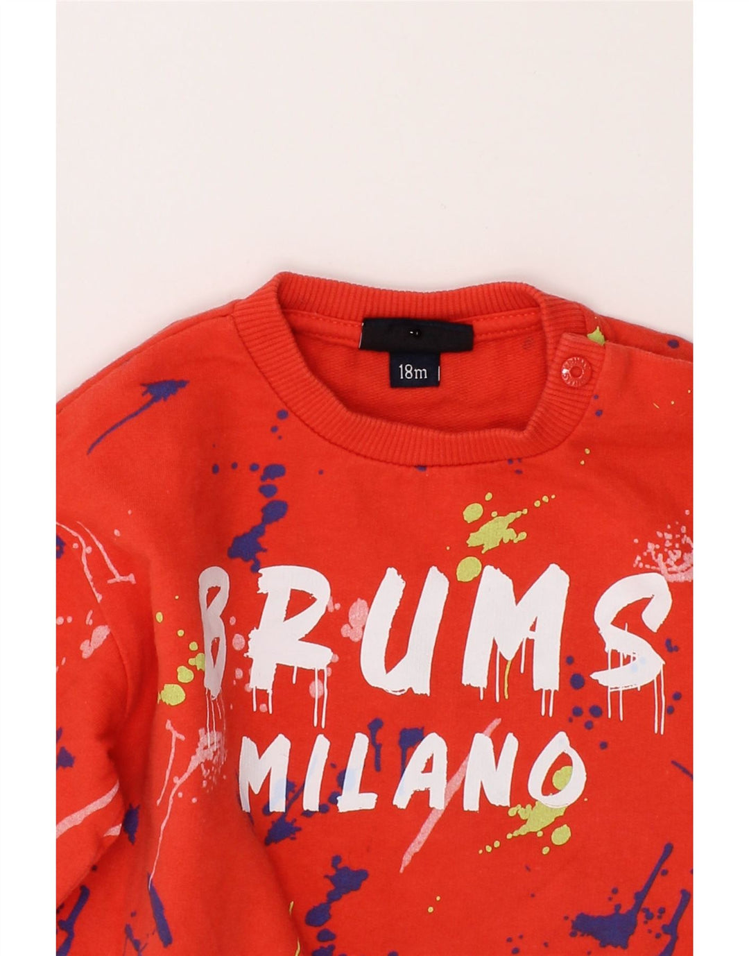 BRUMS Baby Girls Milano Graphic Sweatshirt Jumper 12-18 Months Red Cotton Vintage Brums and Second-Hand Brums from Messina Hembry 