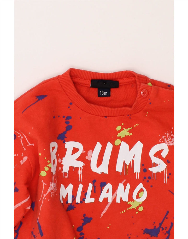BRUMS Baby Girls Milano Graphic Sweatshirt Jumper 12-18 Months Red Cotton Vintage Brums and Second-Hand Brums from Messina Hembry 