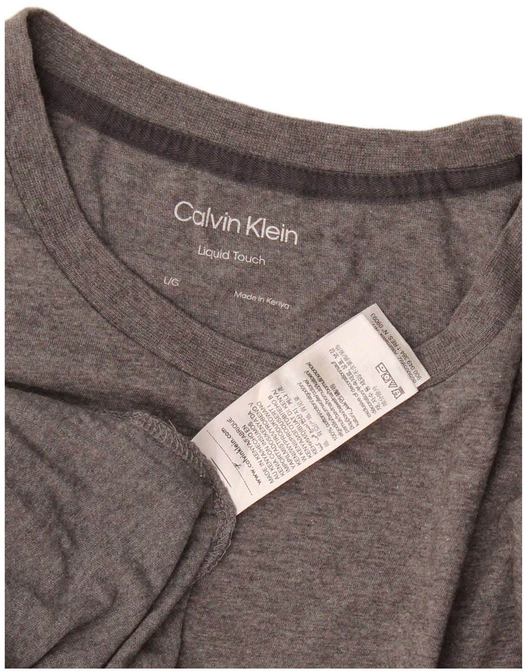 Camiseta masculina Calvin Klein grande algodão cinza