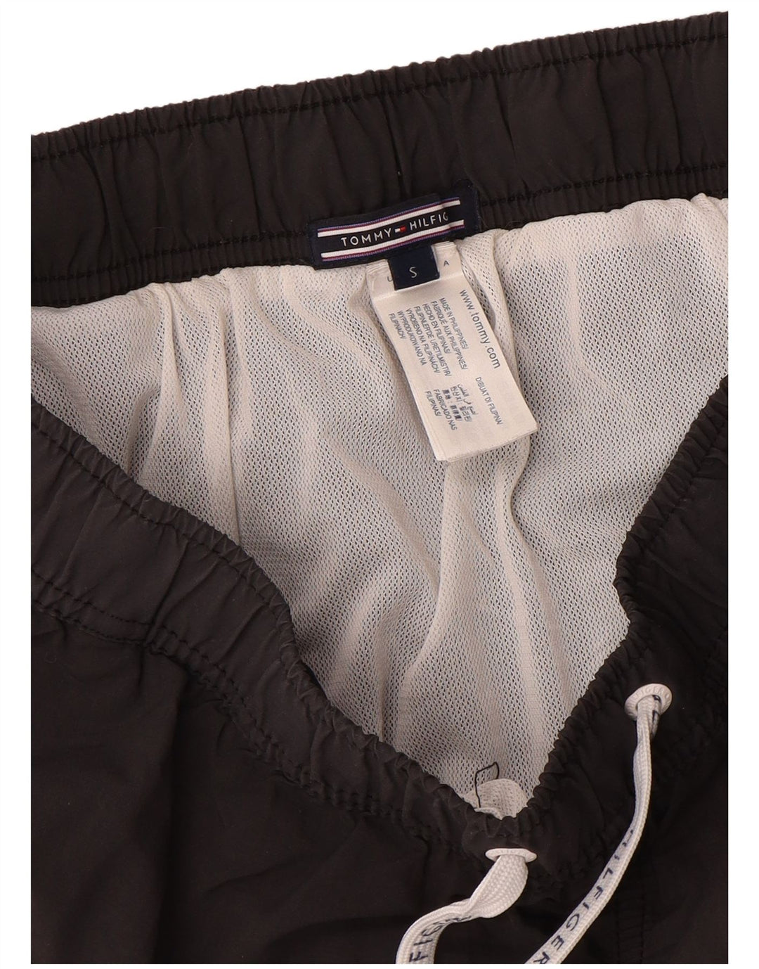 Shorts de natação masculino Tommy Hilfiger pequeno cinza colorblock poliamida