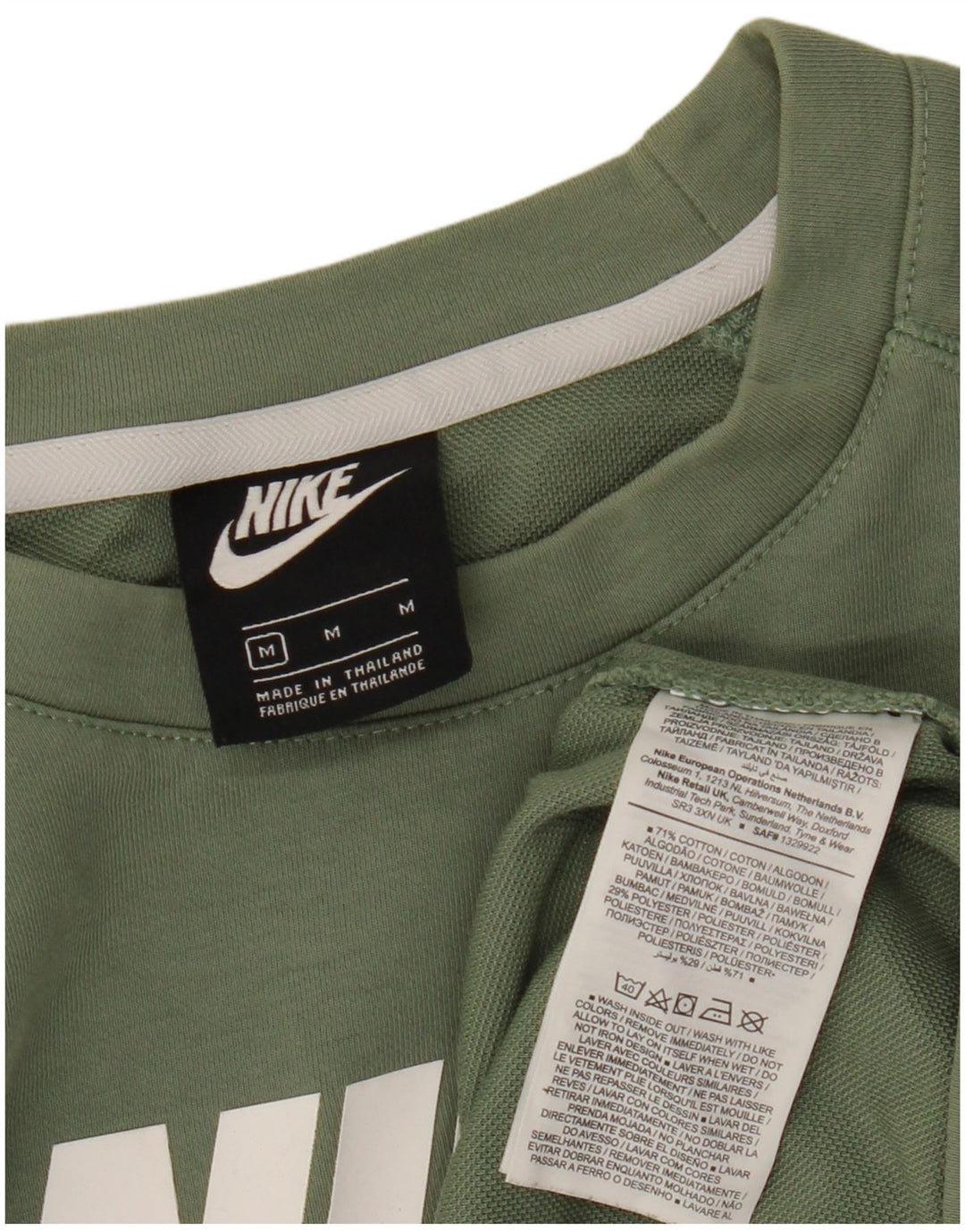 Nike masculino gráfico moletom jumper médio algodão verde
