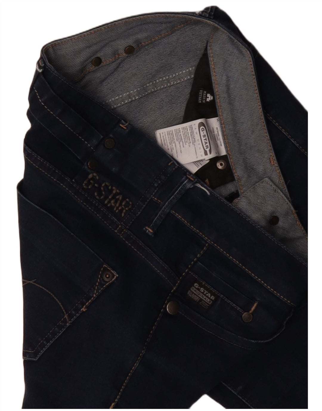 Jeans slim feminino G-STAR W29 L32 algodão azul marinho