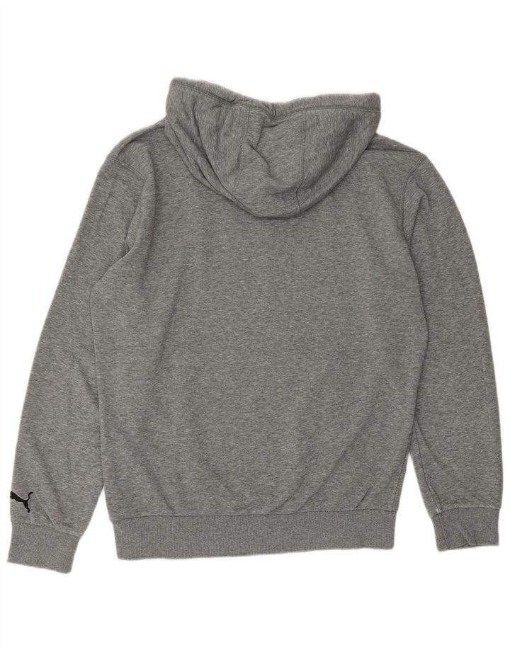 PUMA masculino gráfico moletom com capuz pequeno poliéster manchado cinza