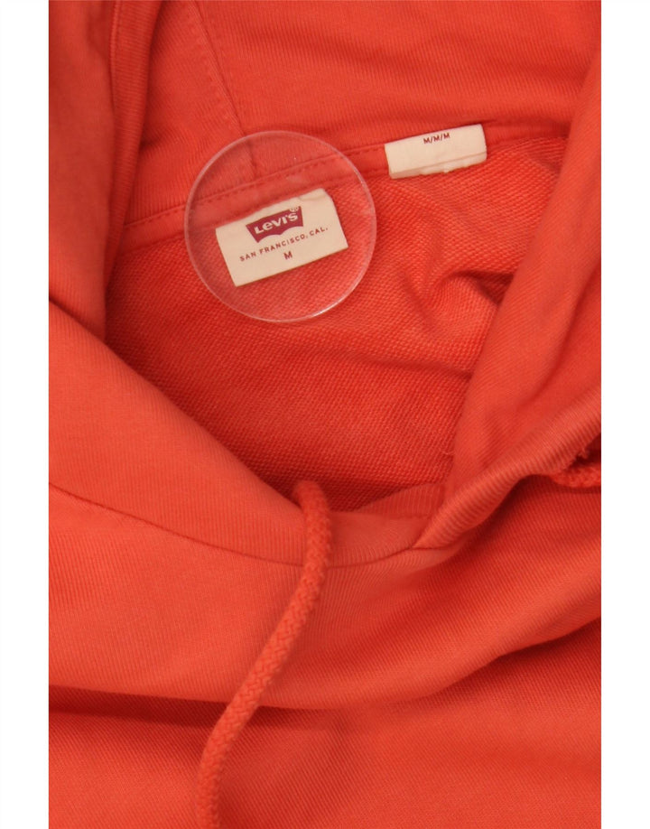 LEVI'S moletom com capuz feminino UK 14 algodão vermelho médio