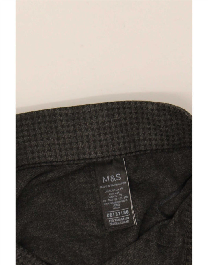 Calças Slim Femininas Marks & Spencer Reino Unido 16 Grande W32 L27 Cinza Houndstooth