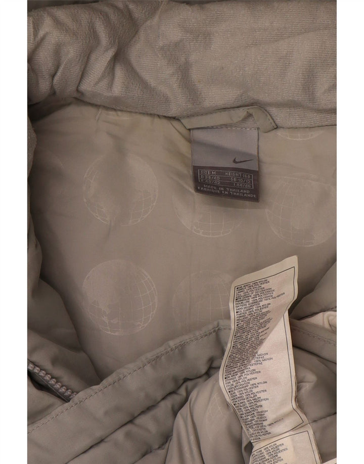 Jaqueta acolchoada com capuz feminina Adidas UK 10/12 cinza médio colorblock