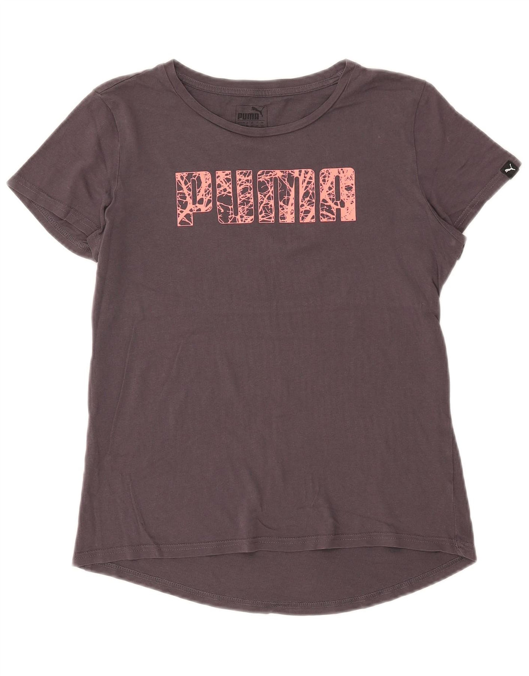 Puma Camiseta Feminina Graphic Top UK 12 Cinza Médio