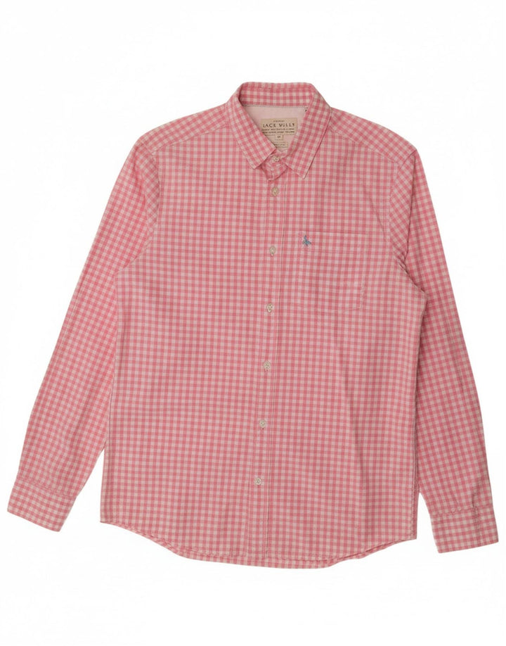 JACK WILLS Camisa masculina de ajuste clássico XS rosa algodão guingão