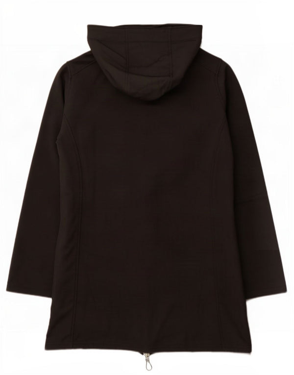 Casaco corta-vento feminino com capuz Lotto UK 16 grande poliéster preto