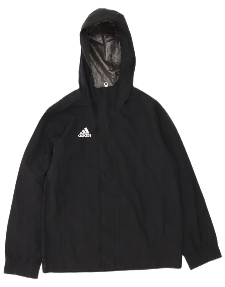 Jaqueta de chuva com capuz para meninos ADIDAS 9-10 anos preto poliéster
