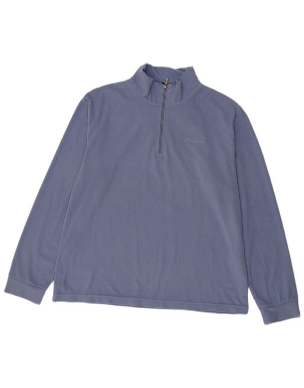 Suéter de lã feminino Diadora com zíper e gola UK 20 2XL azul poliéster