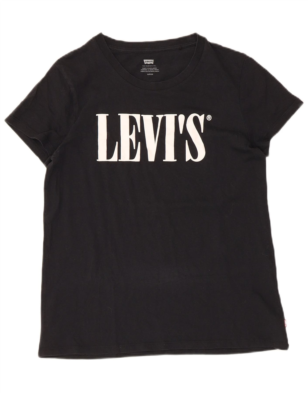 Camiseta feminina gráfica Levi's UK 10 pequena preta