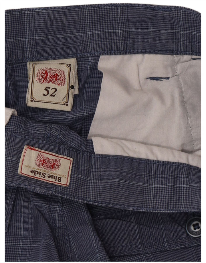 Shorts cargo masculino Blue Side IT 52 XL W36 algodão xadrez azul