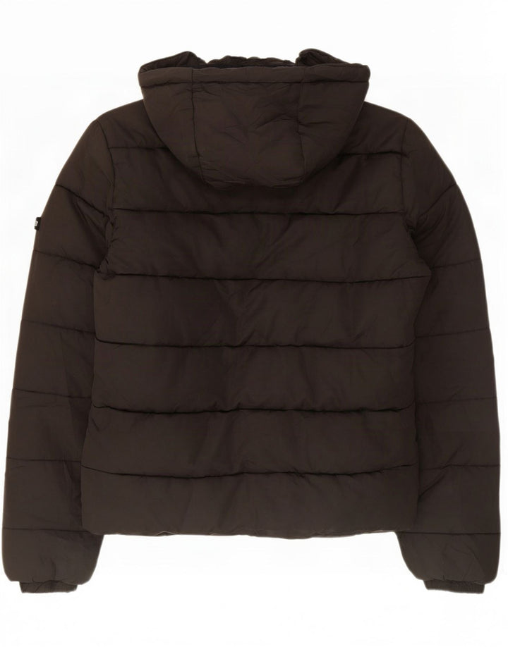 Jaqueta acolchoada com capuz feminina Superdry UK 14 grande poliéster preto