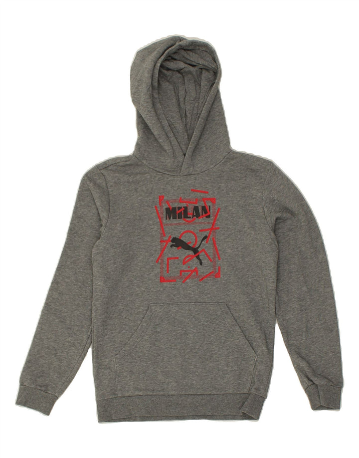 PUMA Boys Graphic Hoodie Jumper 11-12 Years Grey Cotton | Vintage Puma | Thrift | Second-Hand Puma | Used Clothing | Messina Hembry 