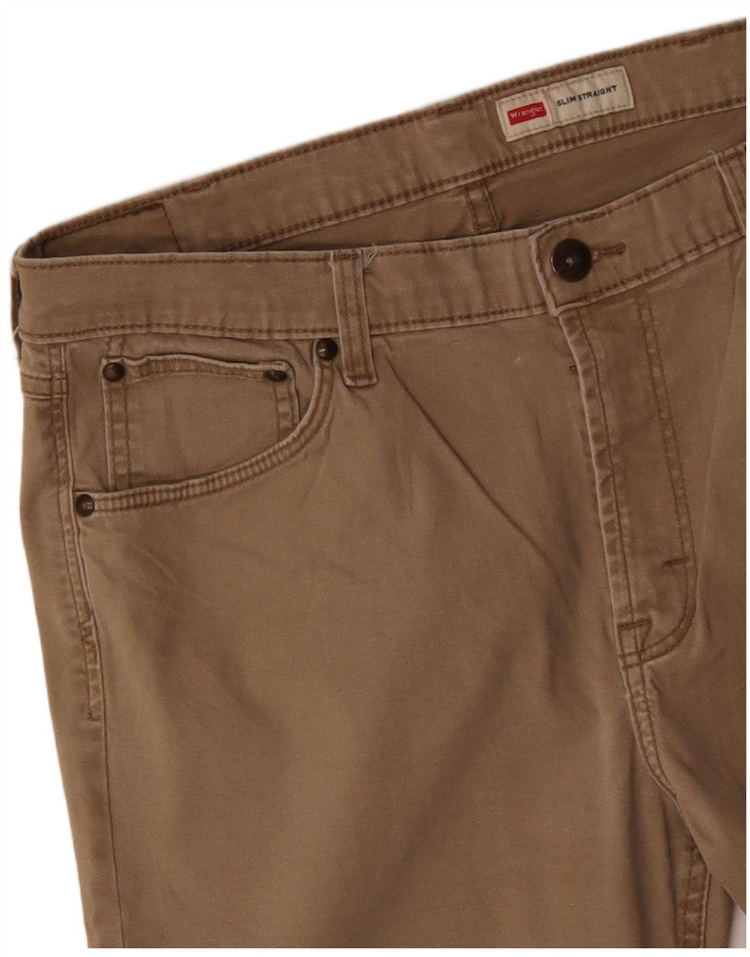 Calça casual masculina WRANGLER slim reta W36 L29 bege
