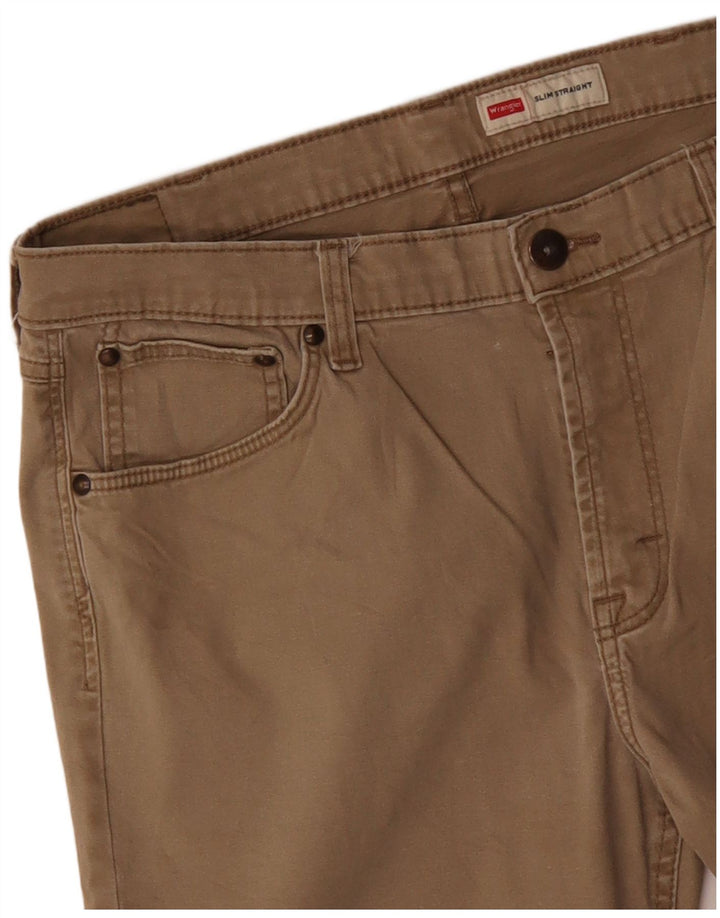 Calça casual masculina WRANGLER slim reta W36 L29 bege