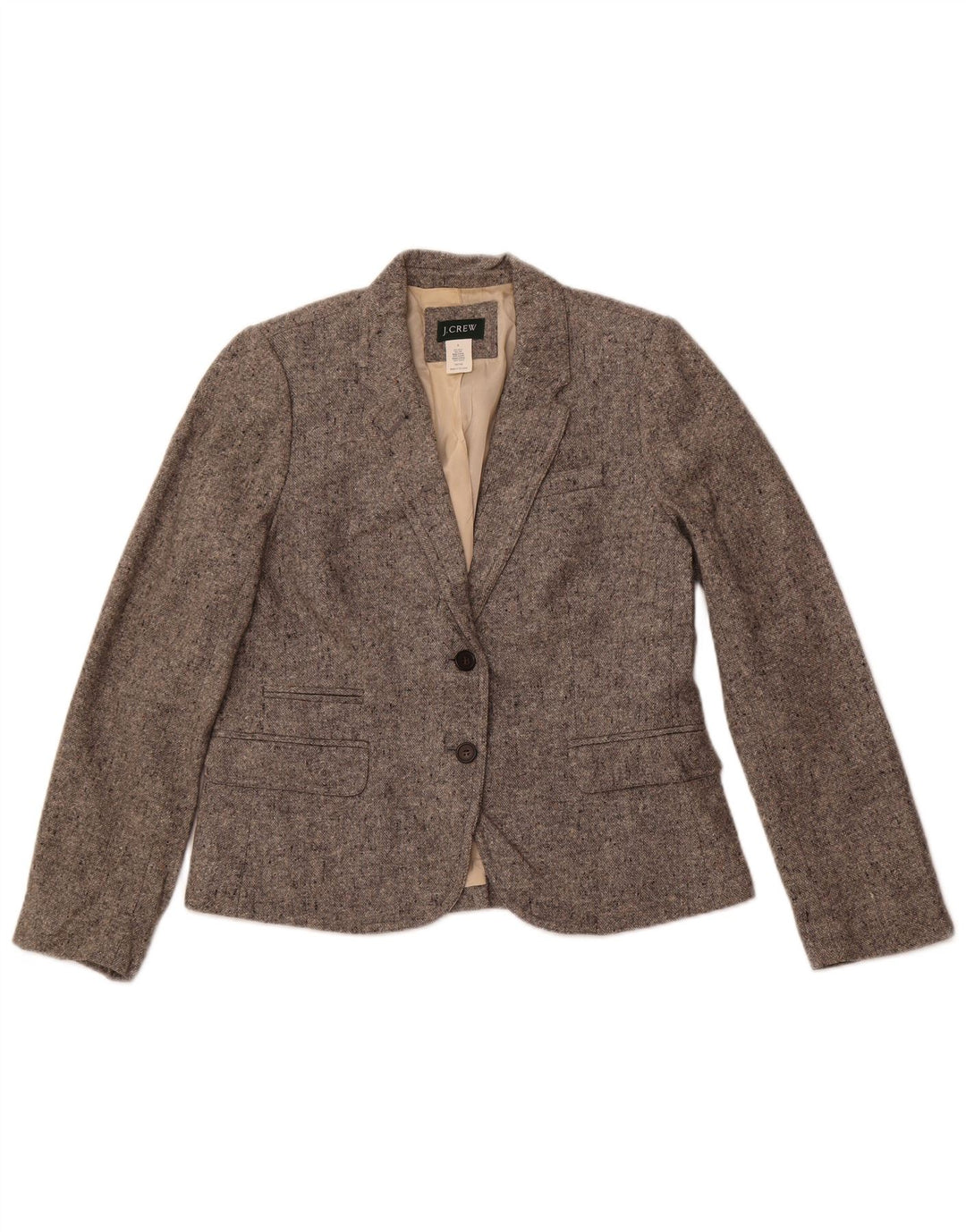 J. CREW Jaqueta blazer feminina de 2 botões EUA 8 lã manchada cinza médio