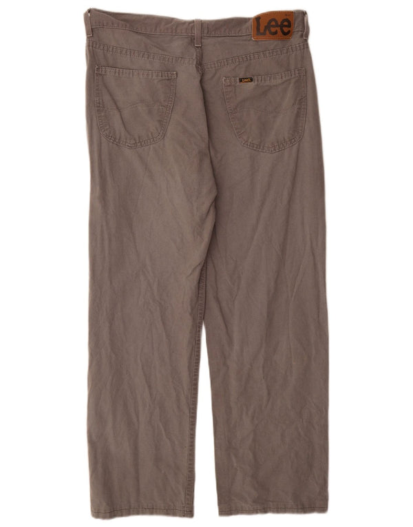 Calça casual reta masculina Lee W34 L28 linho cinza