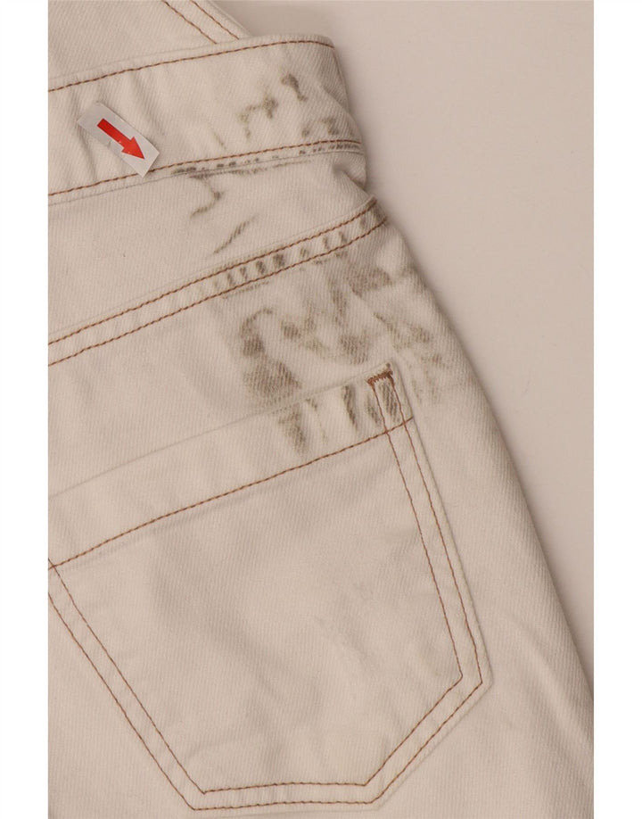 Shorts de macacão feminino White Stuff UK 8 pequeno W30 algodão branco