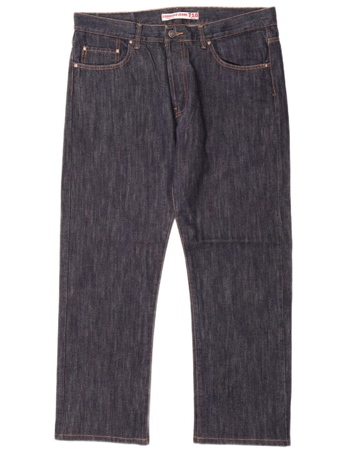 CARRERA Mens 710 Regular Straight Jeans W36 L30 Navy Blue Cotton