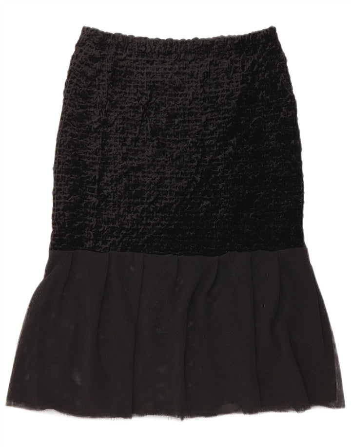 Saia tulipa feminina vintage W28 média preta