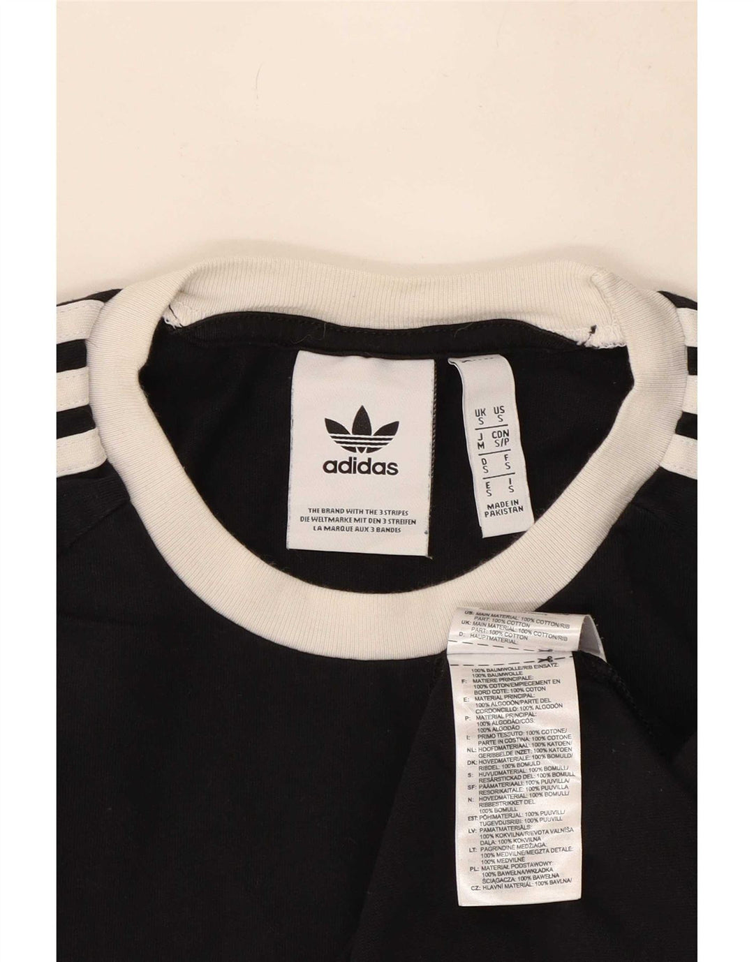 Adidas Mens Camiseta Top Pequeno Algodão Preto