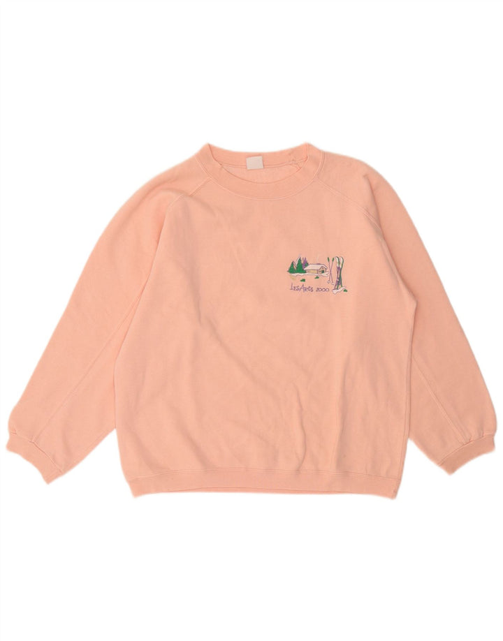 Suéter feminino vintage UK 14 rosa médio