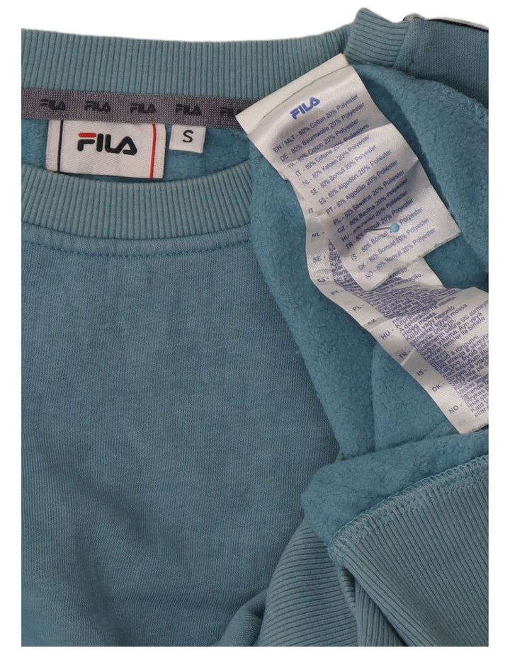 FILA moletom gráfico masculino jumper pequeno azul colorblock algodão