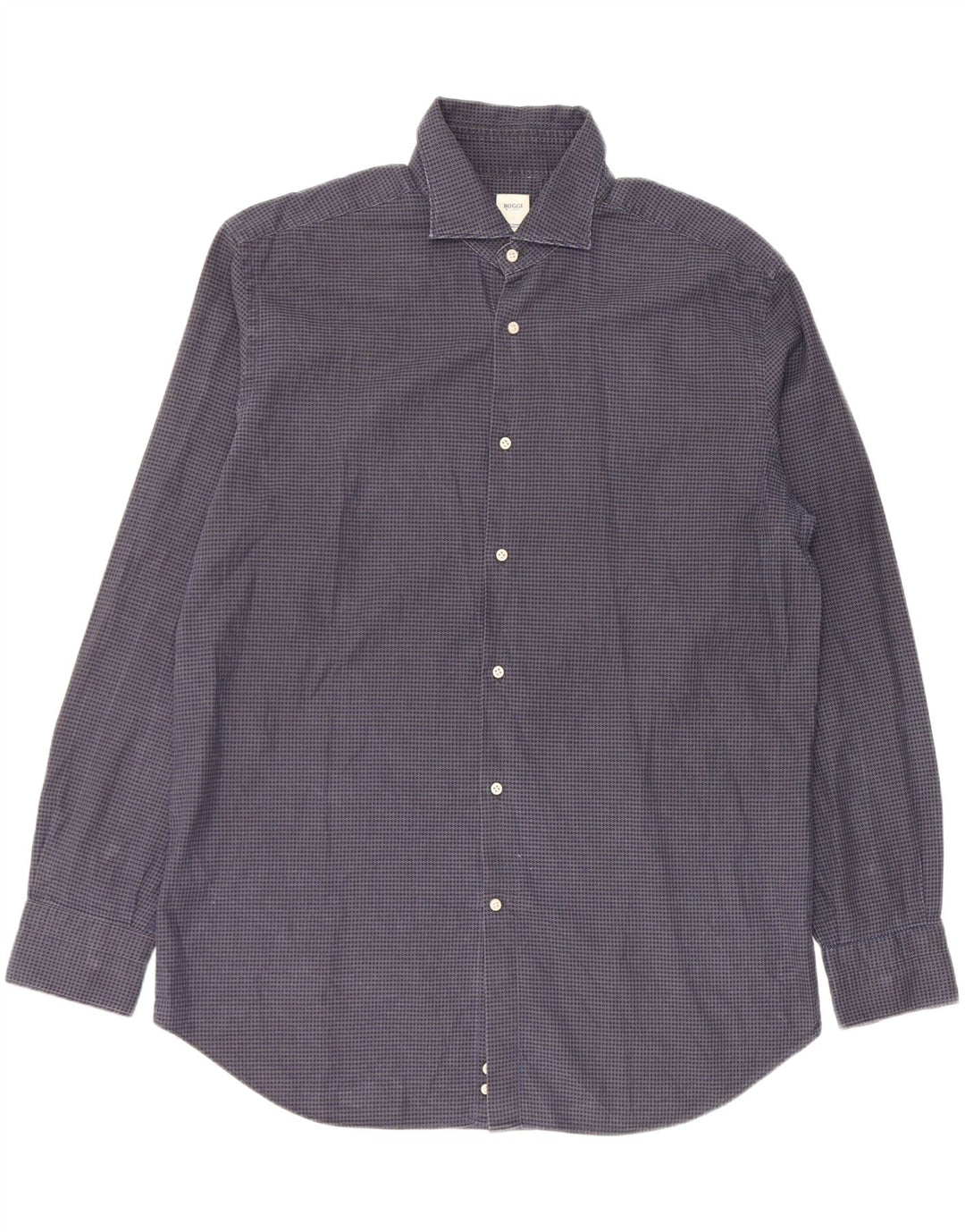 Camisa masculina BOOGIE Milano Custom Fit 2XL azul marinho algodão houndstooth