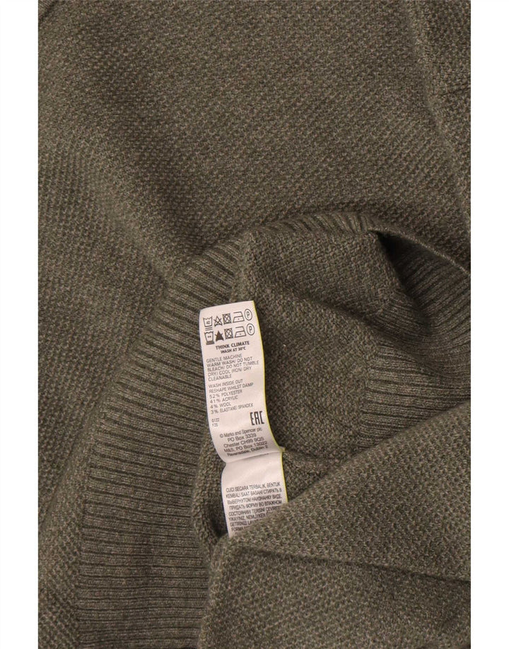 Suéter feminino Marks & Spencer com gola tartaruga Reino Unido 10 pequeno cáqui