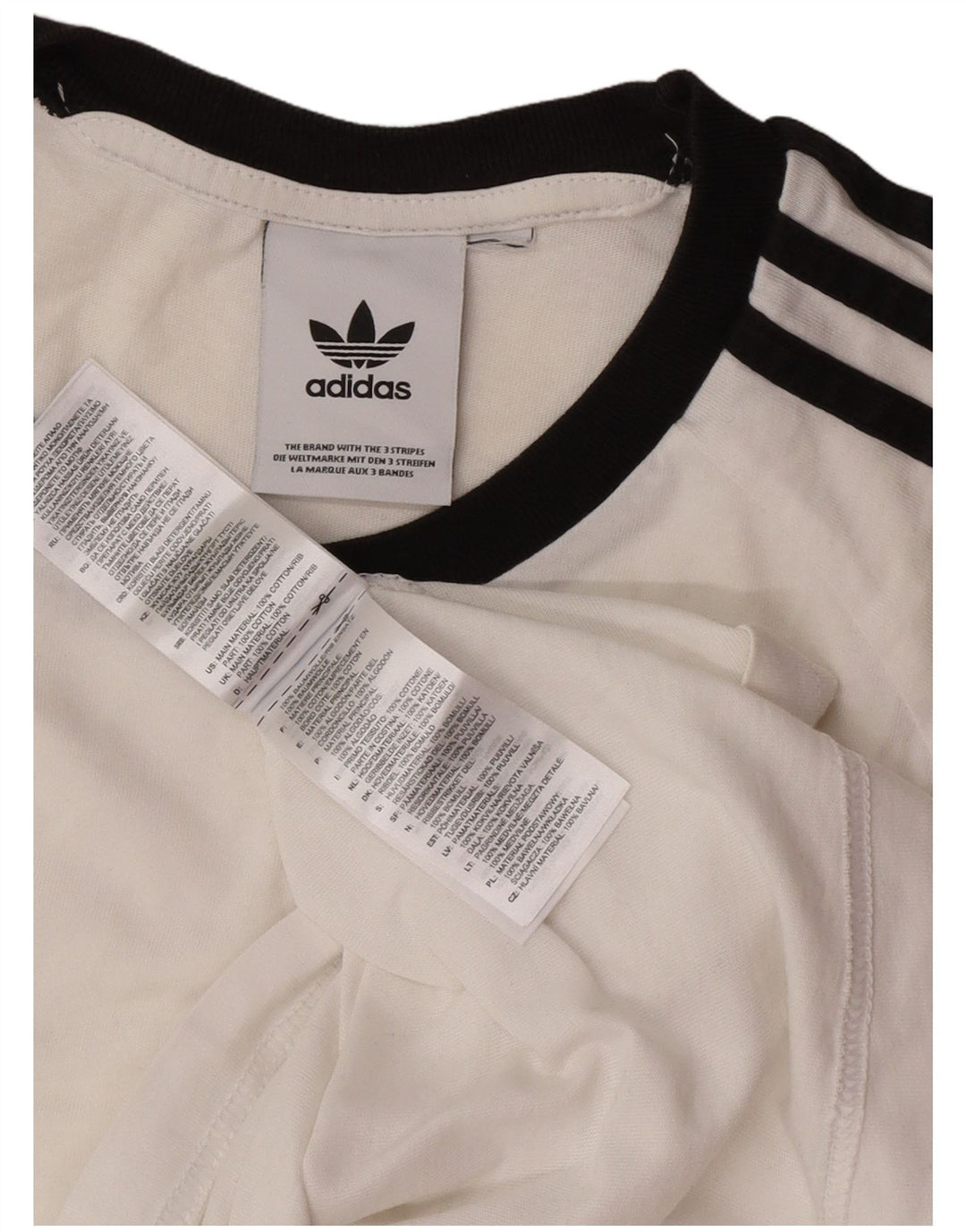 Adidas Mens Camiseta Top Médio Algodão Branco