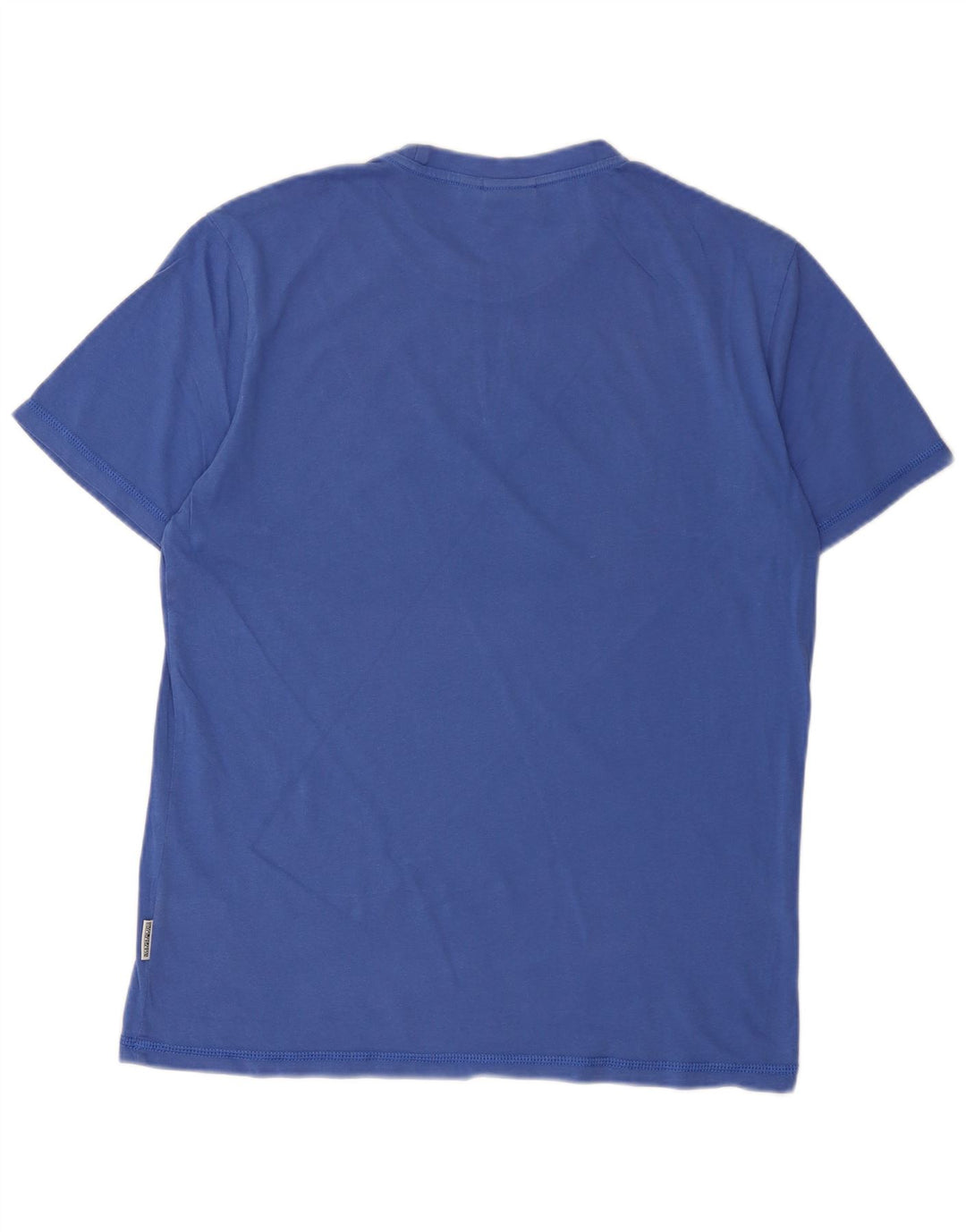 Camiseta masculina Napapijri com estampa gráfica grande de algodão azul