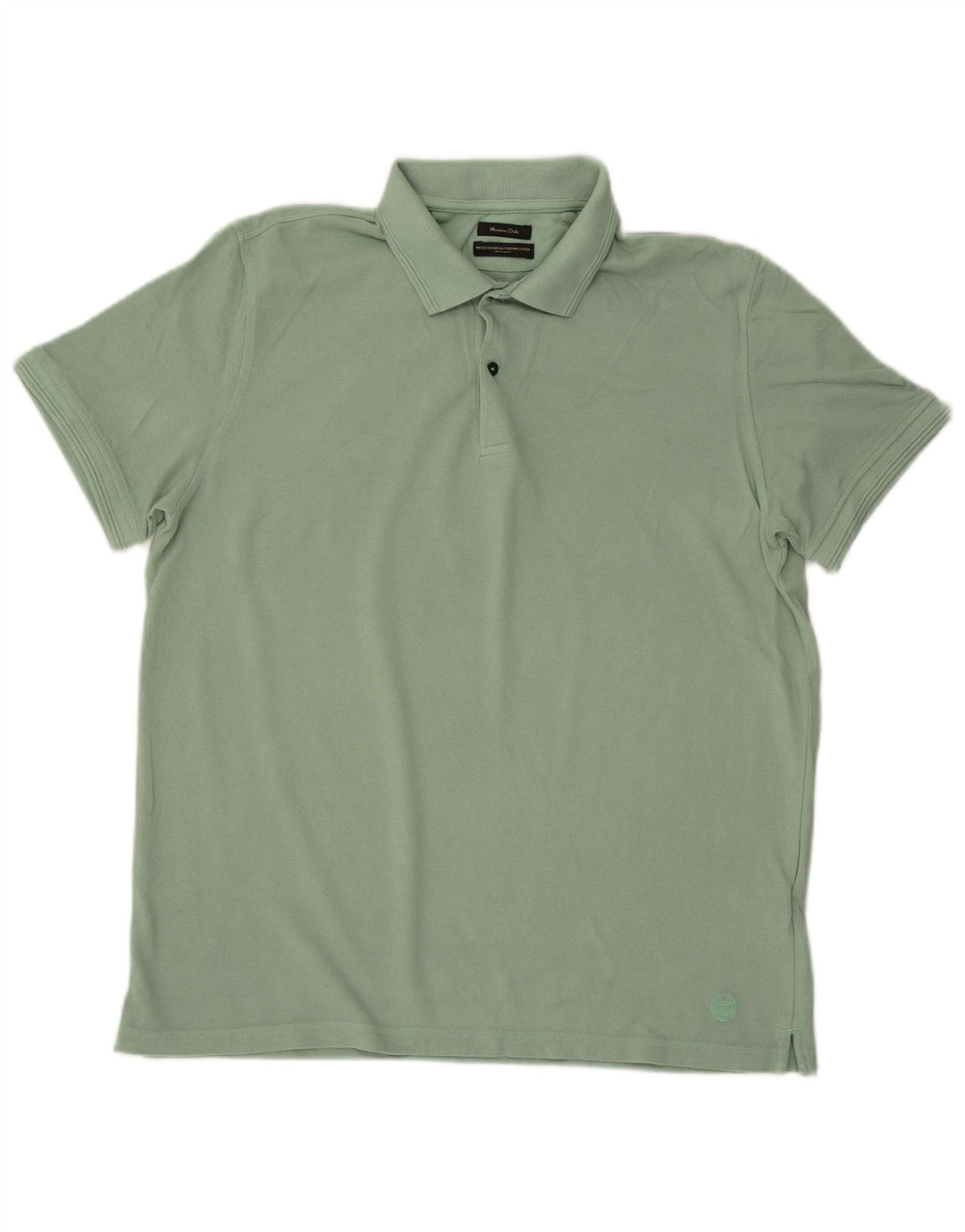 Camisa polo masculina MASSIMO DUTTI grande algodão verde