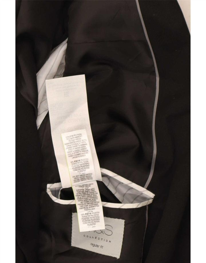 Jaqueta blazer masculina de ajuste regular de 2 botões Marks & Spencer Reino Unido 38 médio preto
