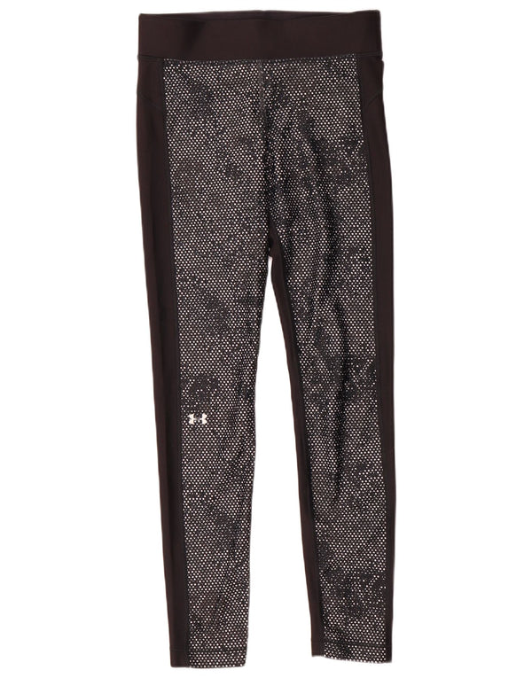 Under Armour Womens Heat Gear Leggings UK 14 Médio Preto Poliéster