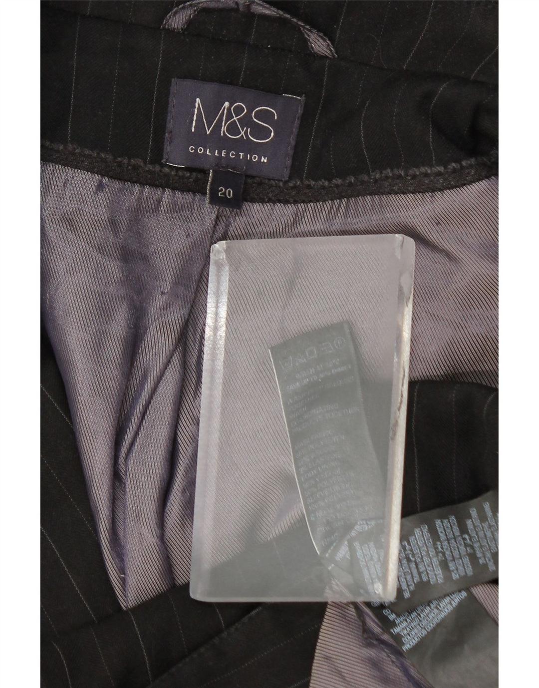 Jaqueta blazer feminina de 1 botão Marks & Spencer Reino Unido 20 2XL listrada cinza
