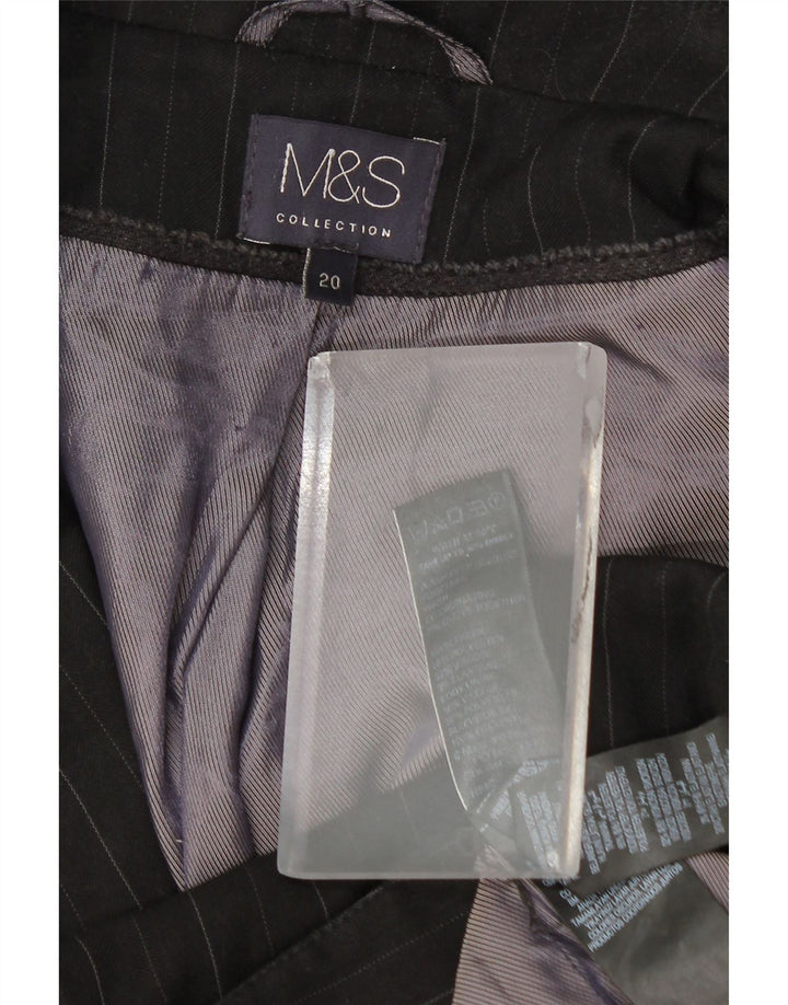 Jaqueta blazer feminina de 1 botão Marks & Spencer Reino Unido 20 2XL listrada cinza