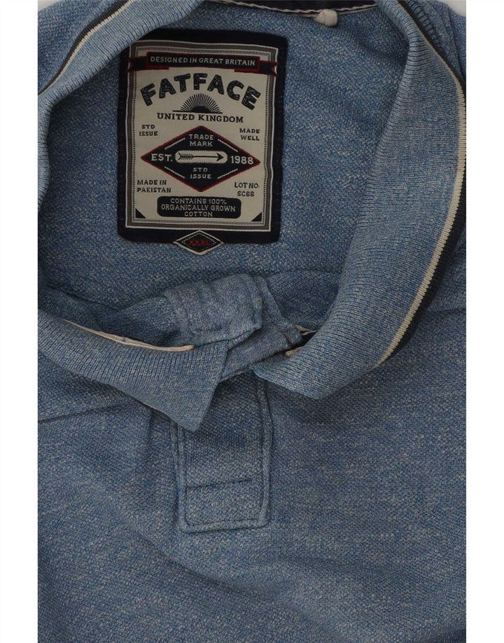 Camisa polo masculina Fat Face 3XL algodão listrado azul