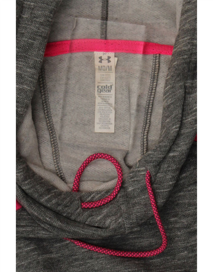 Under Armour feminino Cold Gear moletom com capuz Reino Unido 14 bloco colorido cinza médio