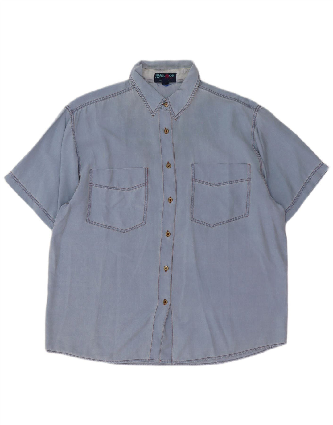 Ball On Camisa Feminina Manga Curta Oversized IT 38 XS Azul Seda
