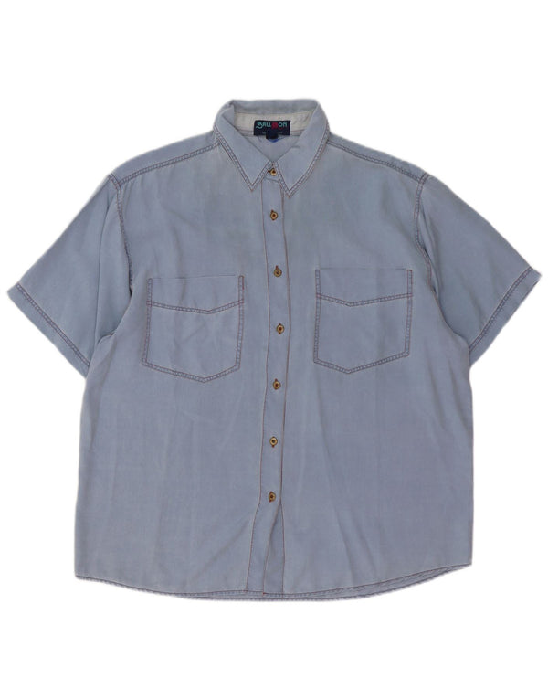 Ball On Camisa Feminina Manga Curta Oversized IT 38 XS Azul Seda