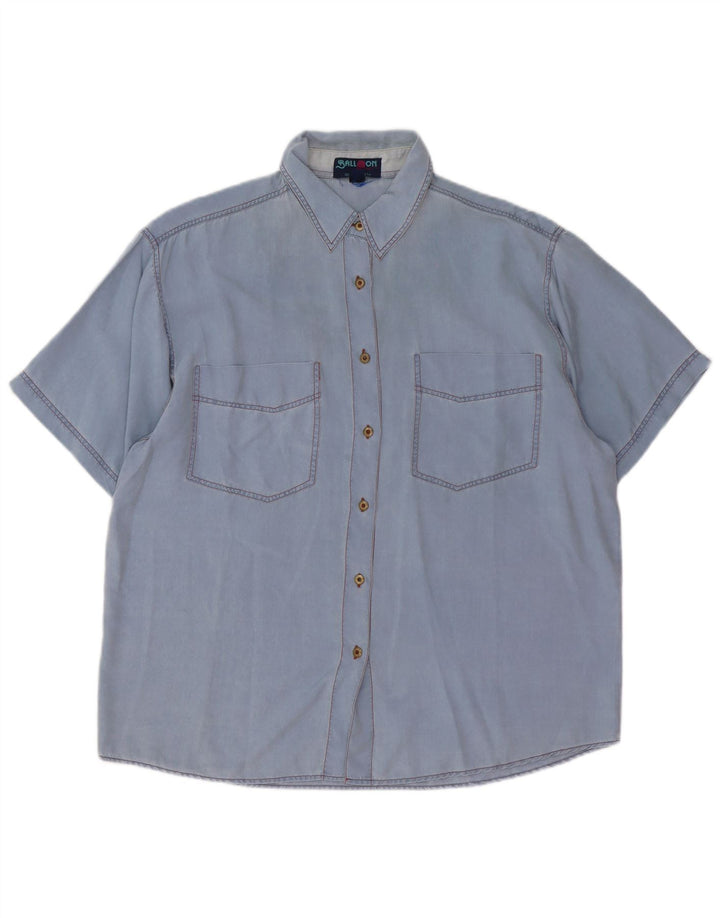 Ball On Camisa Feminina Manga Curta Oversized IT 38 XS Azul Seda