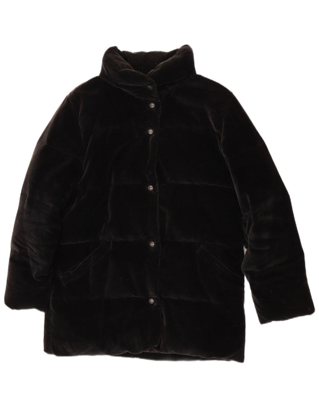 Moncler feminino oversized veludo acolchoado jaqueta tamanho 0 XS algodão preto